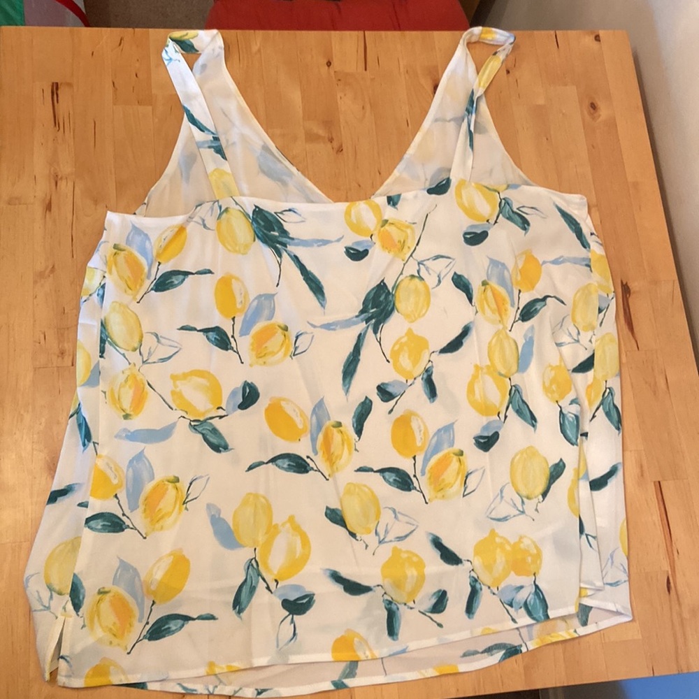 Joules | White Tank Top with Yellow Lemon Print | US Size 16 - Picture 5 of 5